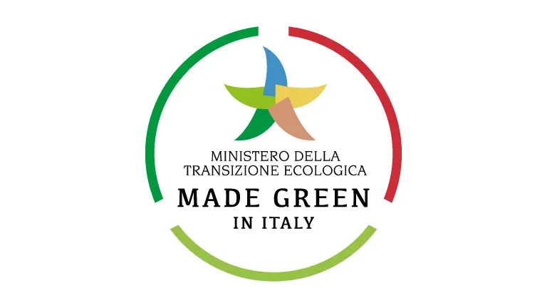 Logo della Certificazione Made Green in Italy rilasciato dal Ministero della Transizione Ecologica