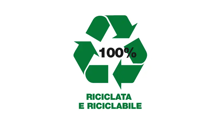 100% Riciclata e riciclabile